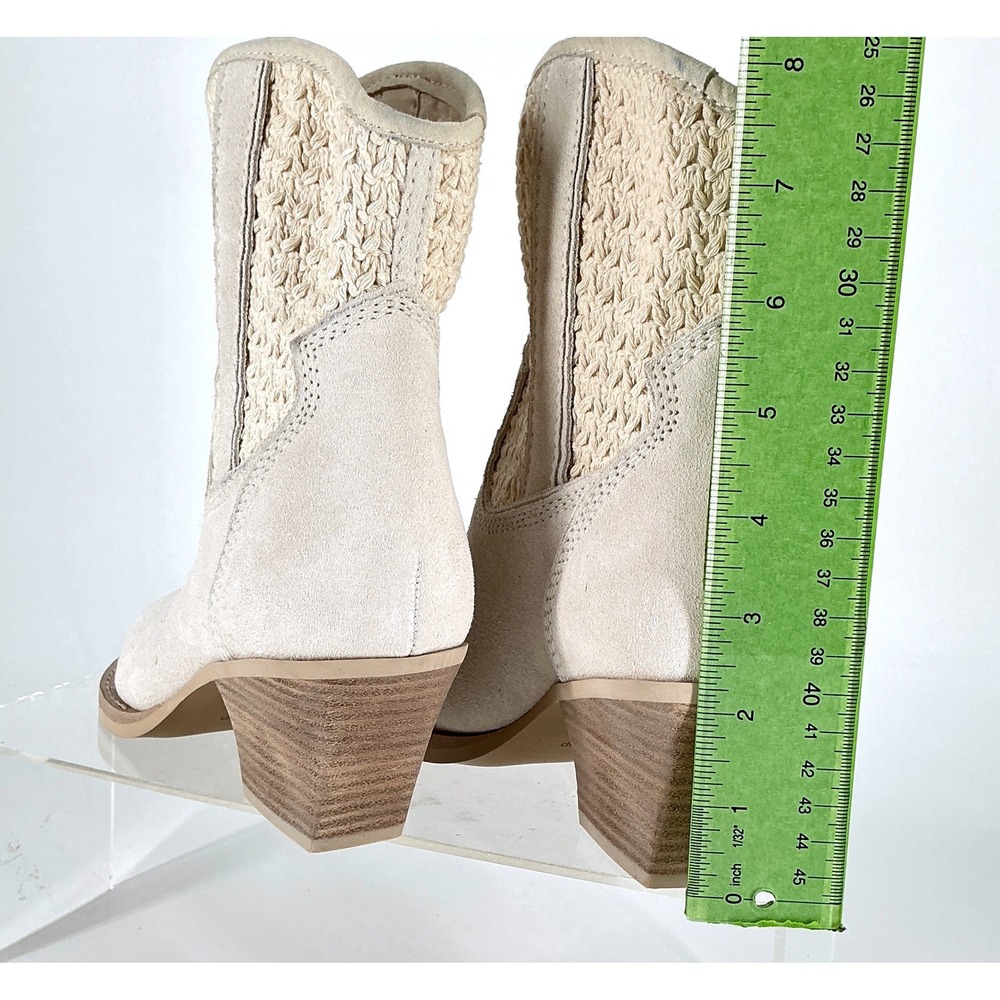 Dolce Vita Size 7.5 Cream Suede Crochet Western Ankle Boots NEW Rori $200 - Picture 6 of 15